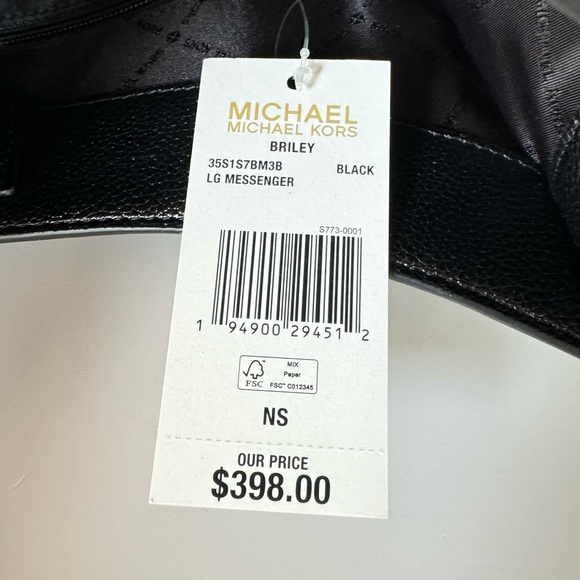 Michael Kors Briley Large Messenger Bag MK Black - Picture 16 of 16